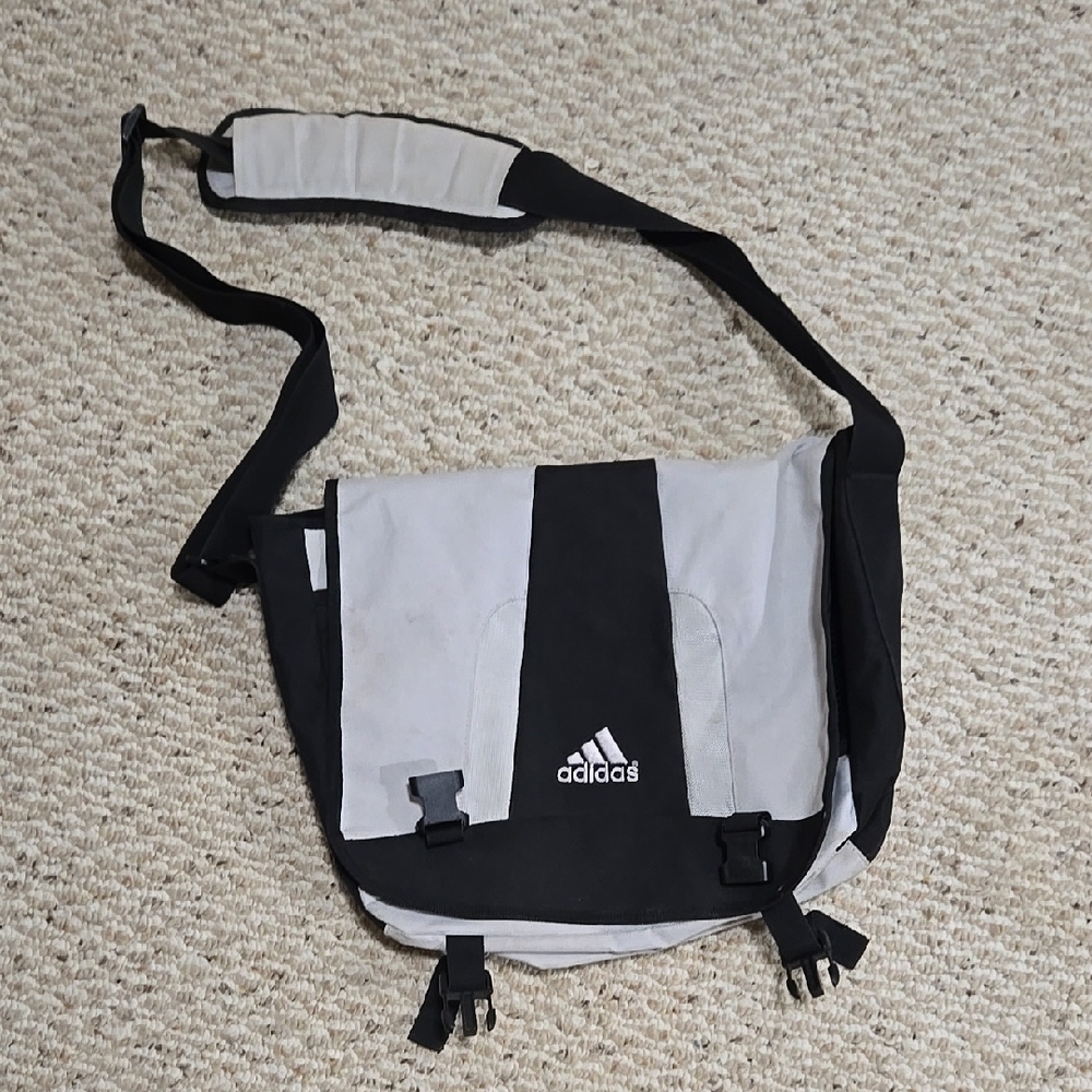 Adidas Black and Gray Messenger/Laptop Bag